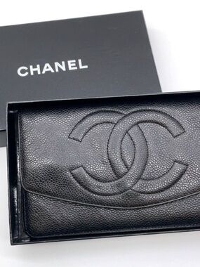 CHANEL Leather Black WOC W/Box